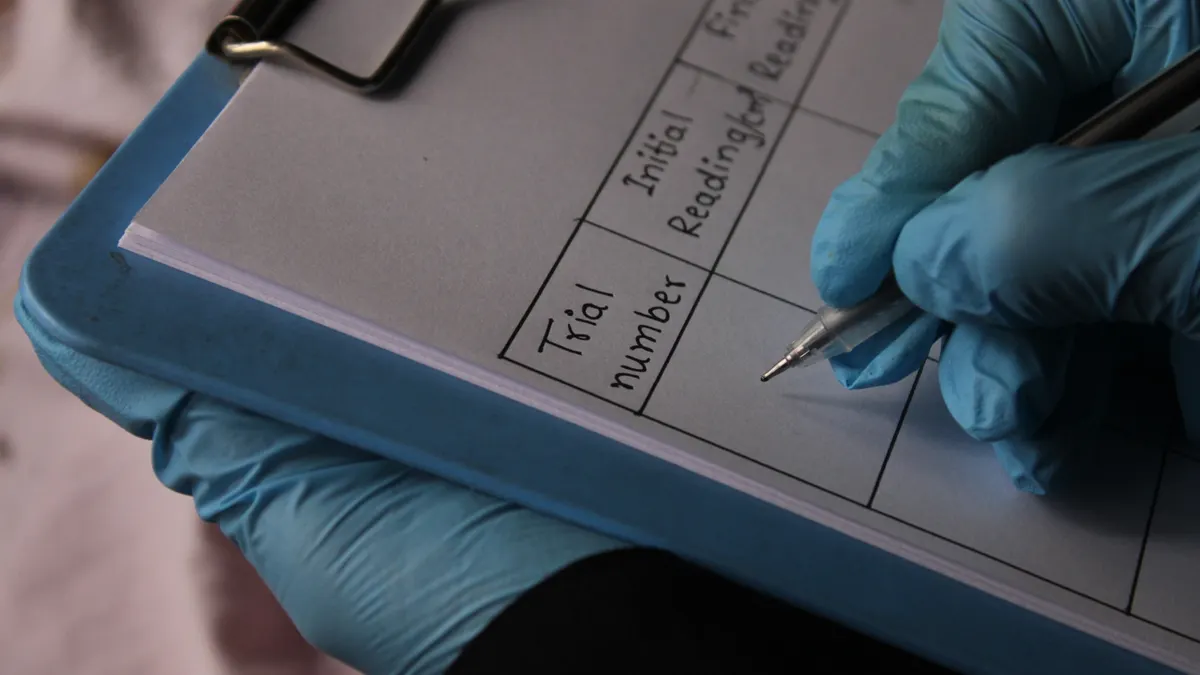 A/B testing prompts: experimental designs to improve AI writing quality — Gloved Hand Writing on Scientific Data Sheet